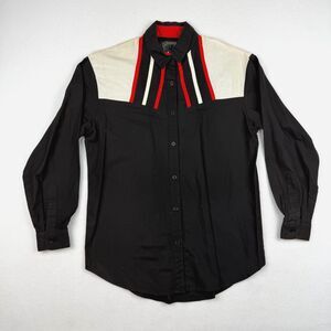 Vintage Spindle River Western Shirt Black Colorblock Striped Cowboy Retro S